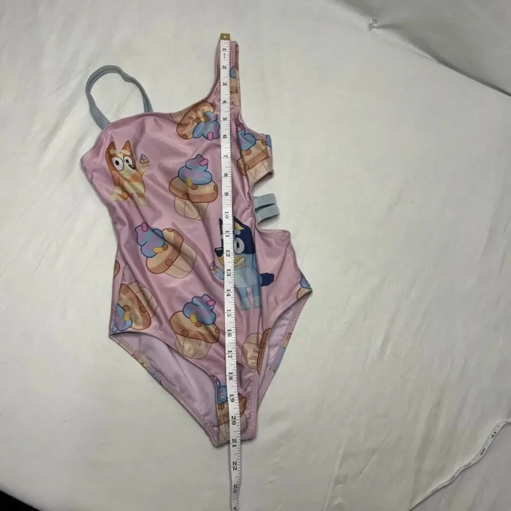 Bluey Pink Cupcake One Piece Swimsuit Size 6/6X | Girls Swimwear
